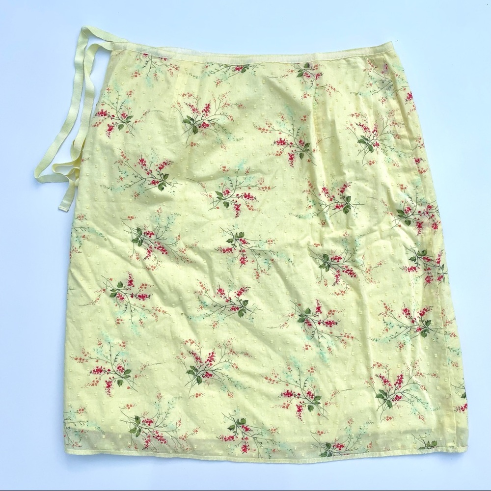 Max Studio Floral Yellow Knee Length Skirt, 8